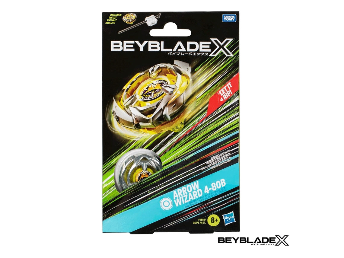 Beyblade X Pião Lançador Arrow Wizard Stamina HASBRO (Idade Mínima: 8 anos)