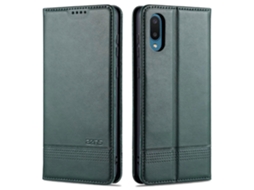 Capa De Couro Azns Com Textura De Bezerro E Fecho Dobrável Horizontal, Com Compartimentos Para Cartões, Suporte E Carteira, Para Samsung Galaxy M02 (v