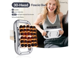 30 Cabeças Pistola De Massagem Corporal Pistola De Massagem De Alta Frequência Vibração Fáscia Massageador Costas Cintura Coxa Mas Aquaforge