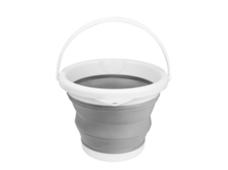 Cesto Roupa Dobrável – Balde Água Exterior – Balde Limpeza Doméstica – 5 L – Cinza – Plástico