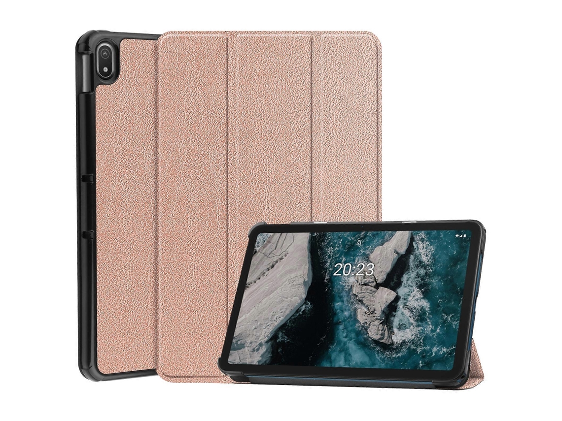 Capa de couro texturizada Custer da Webake para tablet Nokia T20 (tripla)