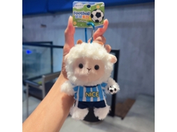 Chaveiro Ovelha Peluche Copa do Mundo 2026, listrado azul branco Argentina, acessório adepto, pendente macio STELASPLEN