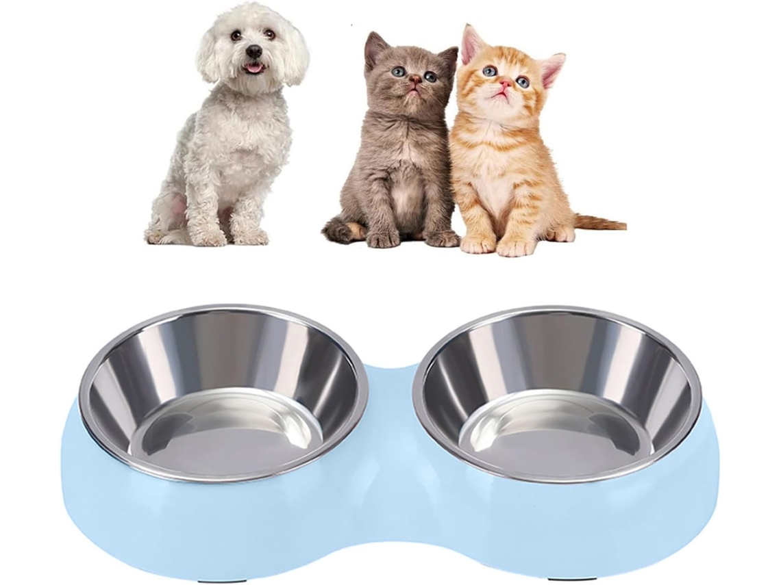 Tigela 2 em 1 para Cães e Gatos, Comedouro e Bebedouro Multifuncional em Aço Inoxidável AQUAFORGE