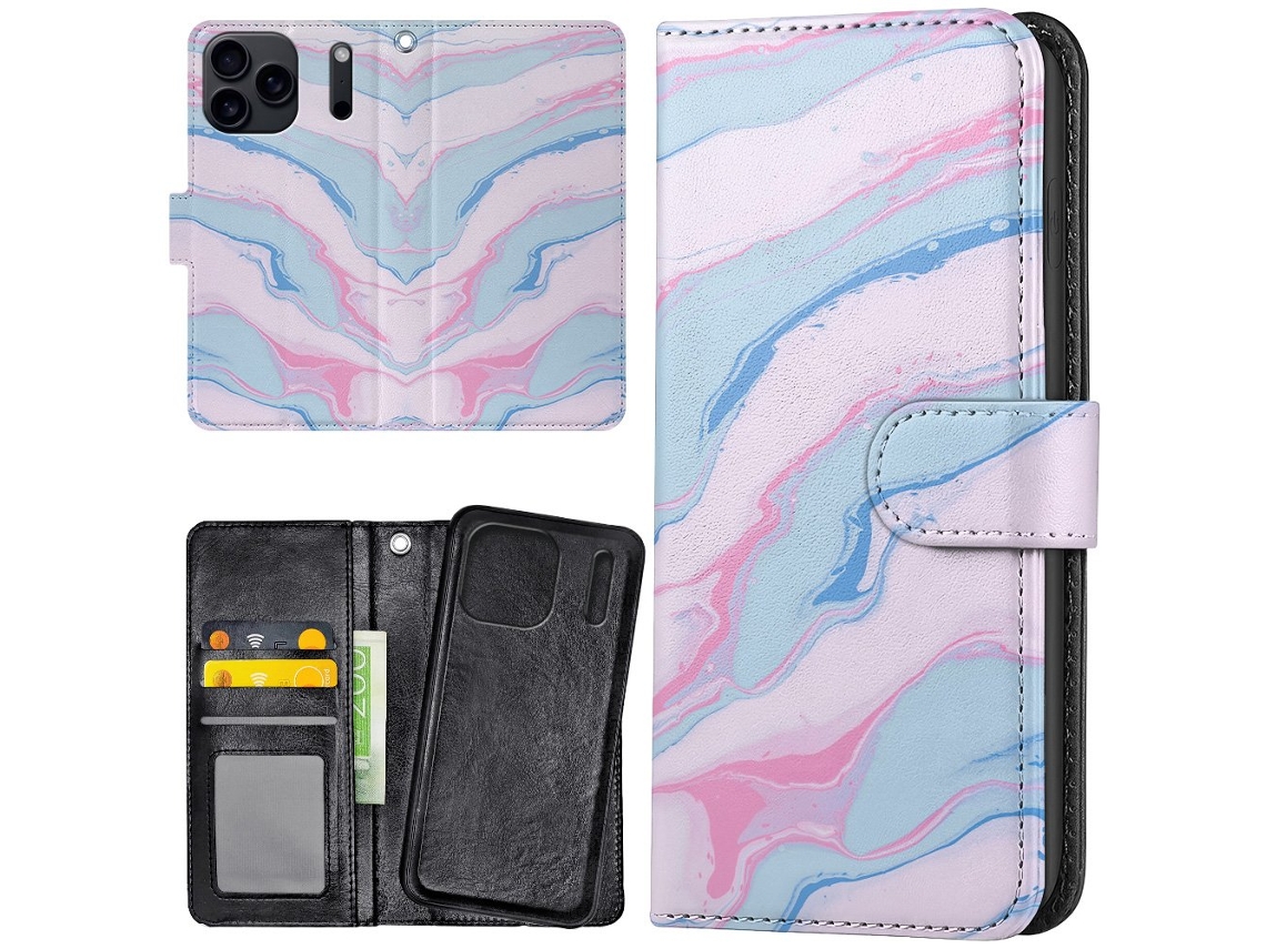 Capa Carteira/capa Com Estampa De Mármore Para Iphone 17 Pro