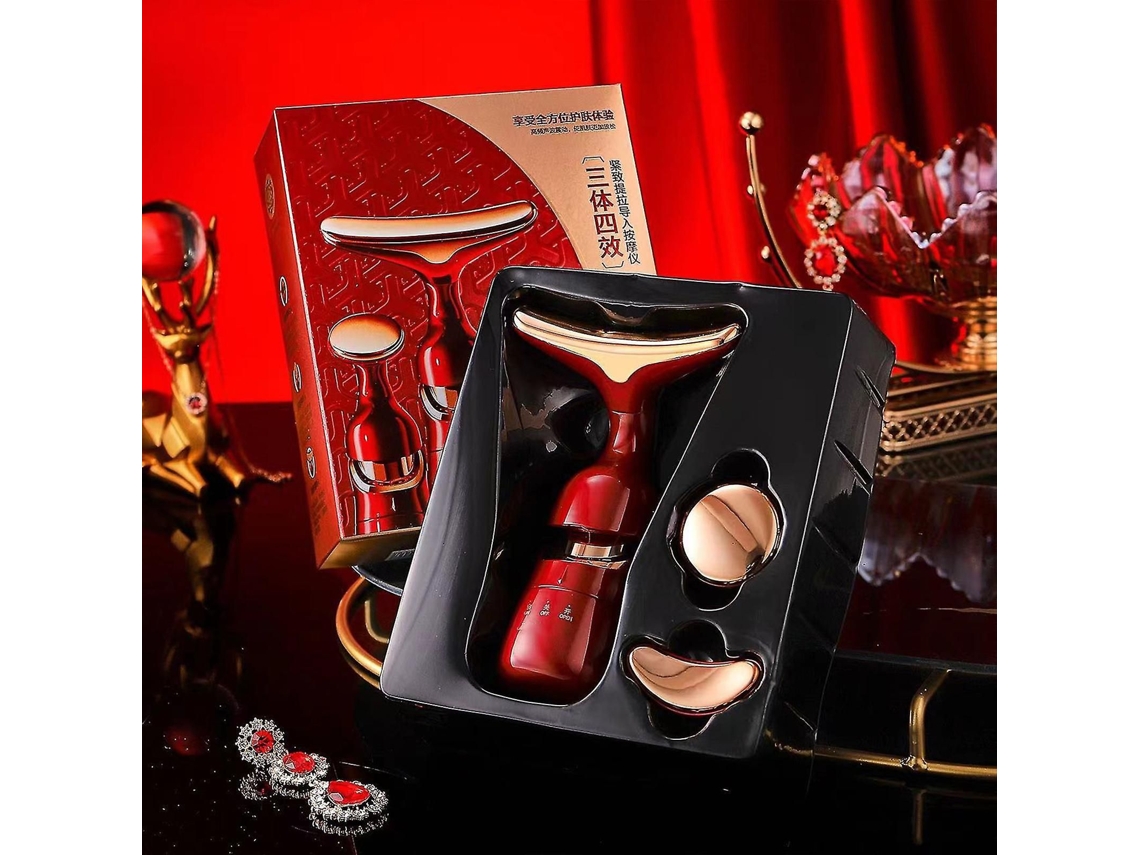 Masajeador Facial Antiarrugas 3 em 1 para Cabelo Facial, Dispositivo de Beleza Massageador por Vibração, Mas Sageador Estiramen GOKOCO