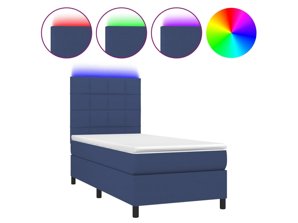 Box Spring Bed, Box Spring Beds Vidaxl Azul Tecido (80 X 200 Cm)