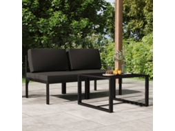 3 Pcs Conjunto Lounge Jardim Com Almofadões Alumínio Antracite Dkd Home Decor