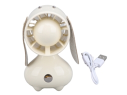 Vento Handheld Cute Cão 3 Velocidades Recarregável Branco