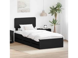 Vidaxl Estrutura Da Cama Preto 100 X 200 Cm Madeira Engenheirada