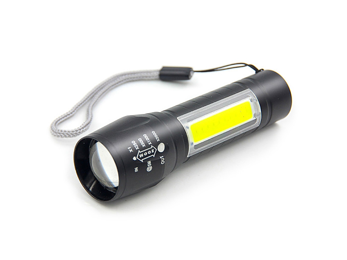 Lanterna Portátil Mini Cob Led Recarregável Via Usb com Zoom. CHABERLU