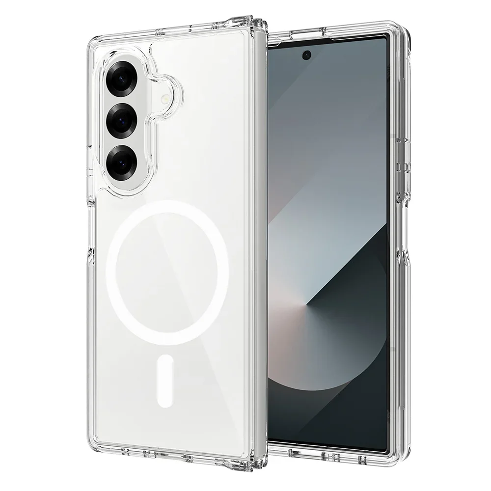 (transparente, Galaxy Z Fold7) Capa Protetora Magnética Transparente Fosca, Com Acabamento Mate, Compatível Com Carregamento Sem Fio Magsafe.