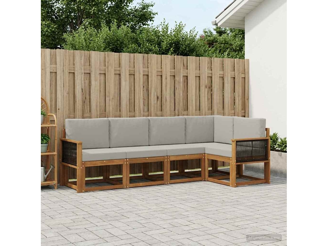 Vidaxl Conjunto De Sofás Para Exterior 5 Unid. Poliéster