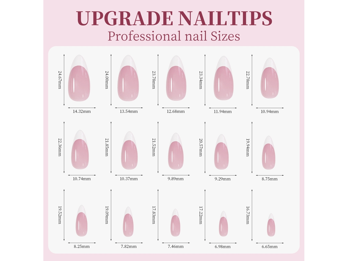 Puntas De Uñas Francesas De Gel Suave Com Base E Primer Pré-aplicados, 15 Tamanhos, Uñas Falsas Para Arte De Uñas Diy, 9 Cores
