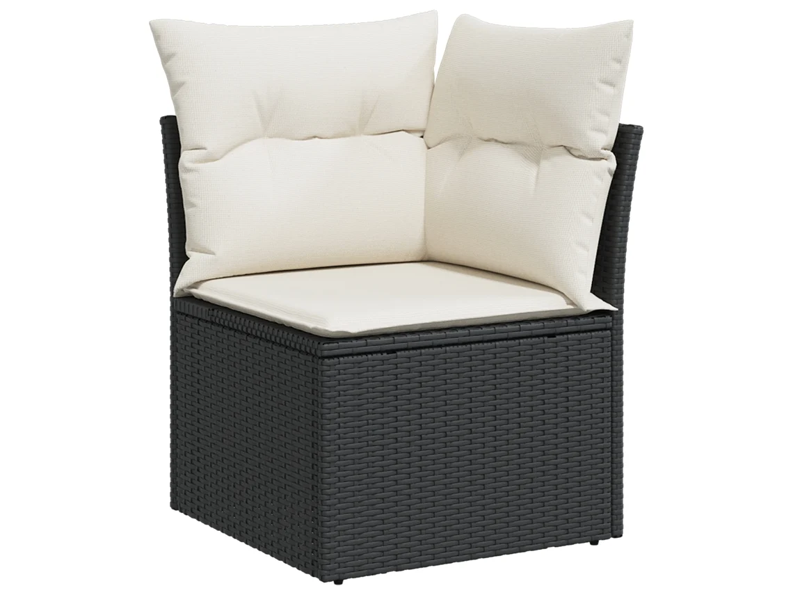 Conjunto 8 Móveis De Rattan Vidaxl Preto Vime Pe (100 X 100 X 71 Cm)