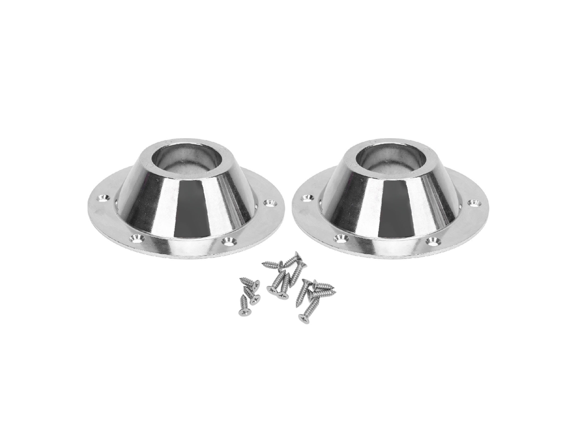 2pcs Base De Mesa Para Rv De Aluminio Chapado En Cromo Con 6 Orificios Placa De Montaje En Piso Superficies Lisas