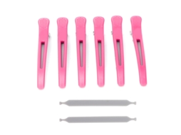 2026 6pcs Pinzas de Pelo Profesionales Antideslizantes de Pico de Pato para Cortar Y Estilar El Cabello (rojo Rosa)