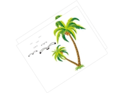 Conjunto De 2 Adesivos De Parede Removíveis Em Pvc Com Estampa De Coqueiro Para Decoração.