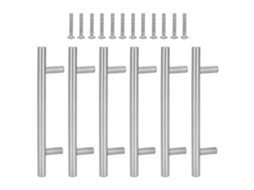 6pcs Alças em Aço Inoxidável T bar para Gavetas Armários Gabinetes Moveis Duráveis S/MARCA