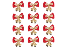 Árvore de Natal Decorativa LAXISCREED com Laço de Veludo Dourado Pacote de 12
