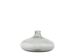 Copo Un Fiore de 46 cl em vidro borossilicato soprado à mão, na cor cinza com detalhes em branco, ideal para decoração de casa e para mesas elegantes.