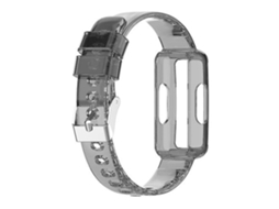 Pulseira De Relógio Lurelia Para Fitbit Luxe Transparente Silicone Integrado Transparente Preto