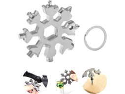 Ferramenta Multifuncional Portátil 18 Em 1 Com Design De Floco Neve Para Uso Externo, Chaveiro, Floco De Neve