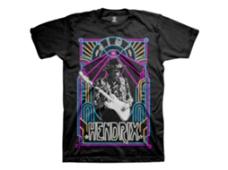 T-Shirt ROCK OFF Jimi Hendrix - Electric Ladyland Neon Preto (Tamanho: L)