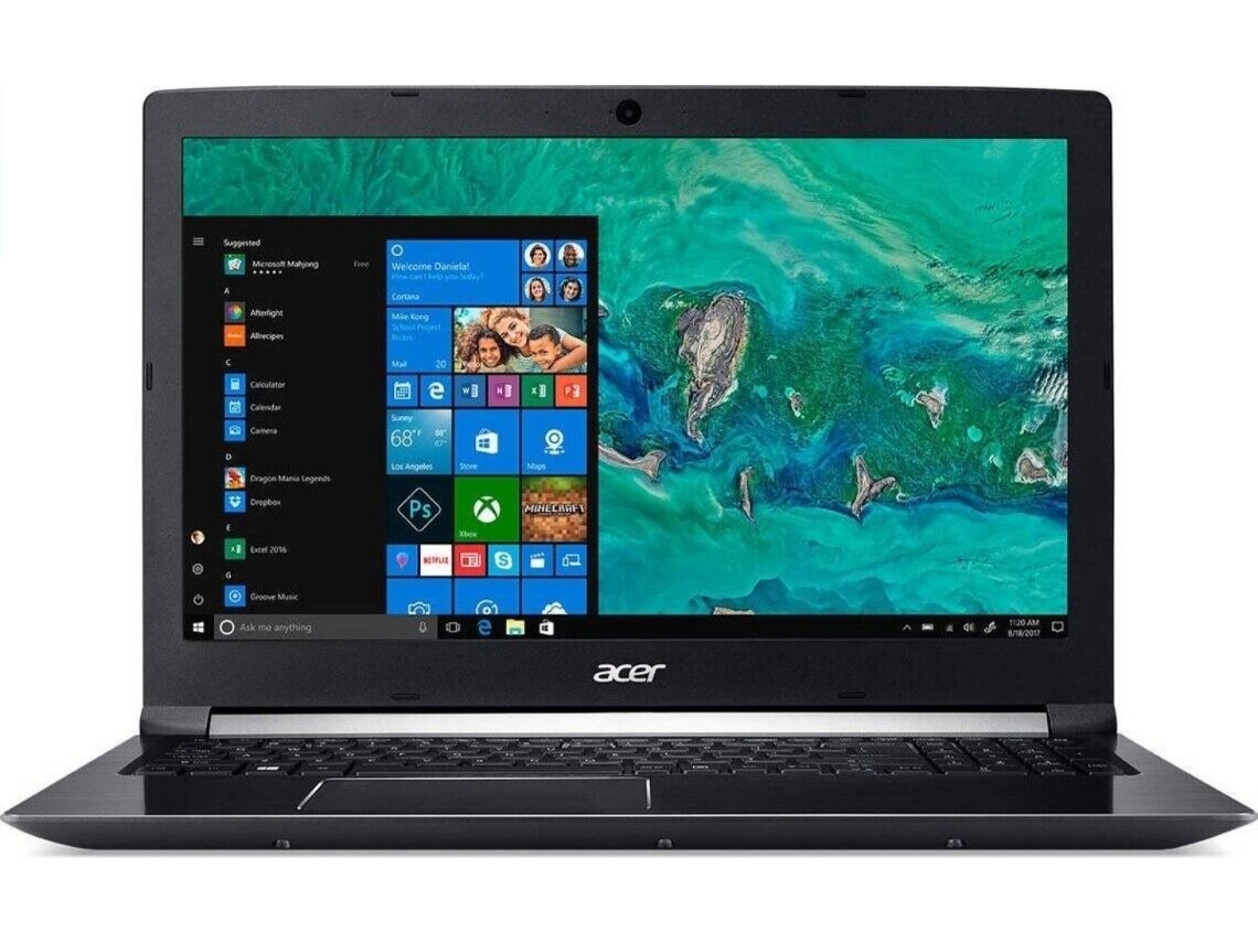 Portátil ACER Aspire 7 A715-72G-74MN (15.6'' - Intel Core i7-8750H - RAM: 8 GB - 256 GB SSD - NVIDIA GeForce GTX 1050)