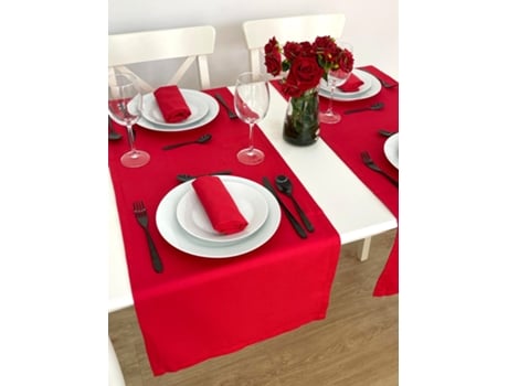 Conjunto De 2 Caminhos De Mesa E 4 Guardanapos Ilmh (6 Peças) - Vermelho
