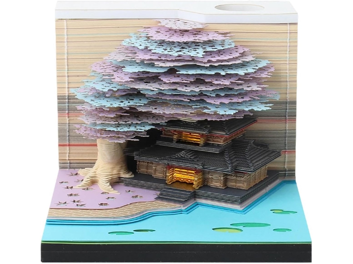 Bloco de notas 3D 2027 com gravação e relógio de mesa 3D com iluminação LED.