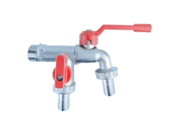 Torneira De Água Dupla Em Latão Vermelho Com Bico Aquaforge