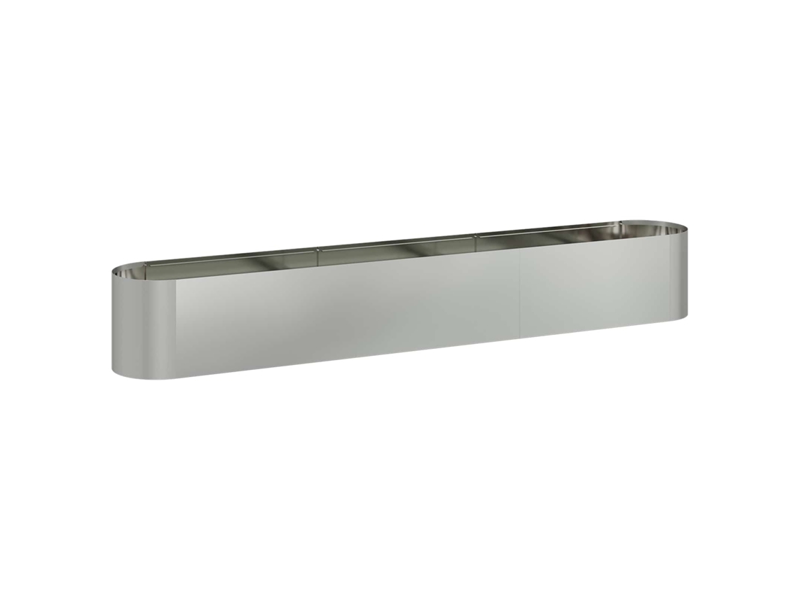 Conjunto 1 Vaso De Jardim Vidaxl Prateado Metal (280 X 40 X 40 Cm)