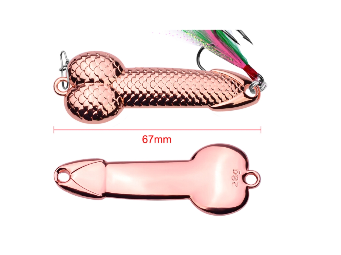 Isca de Pesca com Lure Sequin e Penas 28g Ouro Rosa