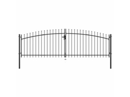 Maison Exclusive - Portão De Cerca De Porta Dupla Woerden Com Topo Em Forma De Lança 400x174,5 Cm