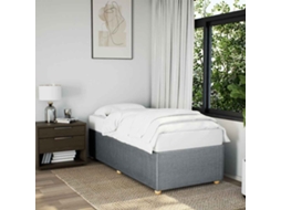 Estrutura De Cama Sem Colchão 90x200 Cm Tecido Cinzento-claro