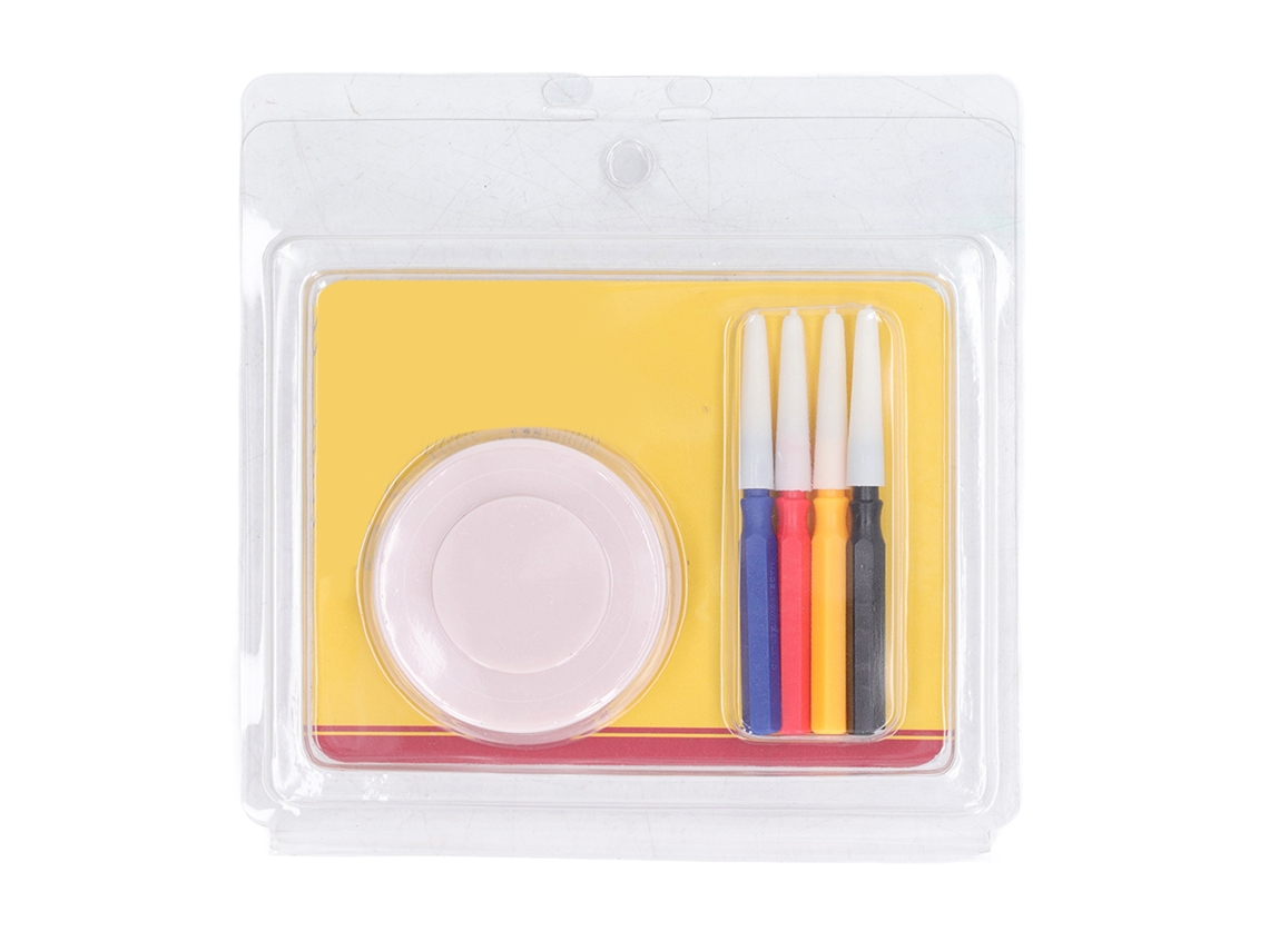 Kit de reparo de relógios com lápis de óleo, óleo em flocos e pinos, compacto e portátil para manutenção.