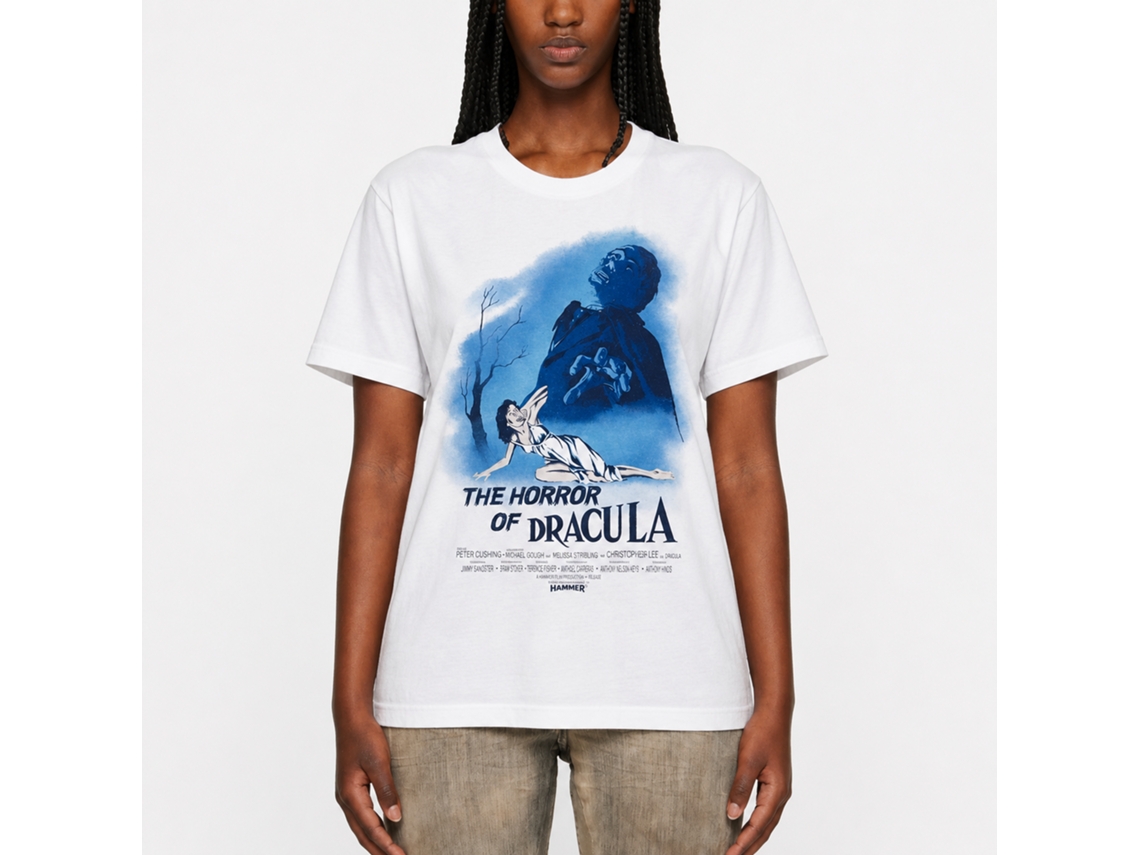 Rockinstone Horror Movies Horror Of Drac White Adult T-shirt Size:m