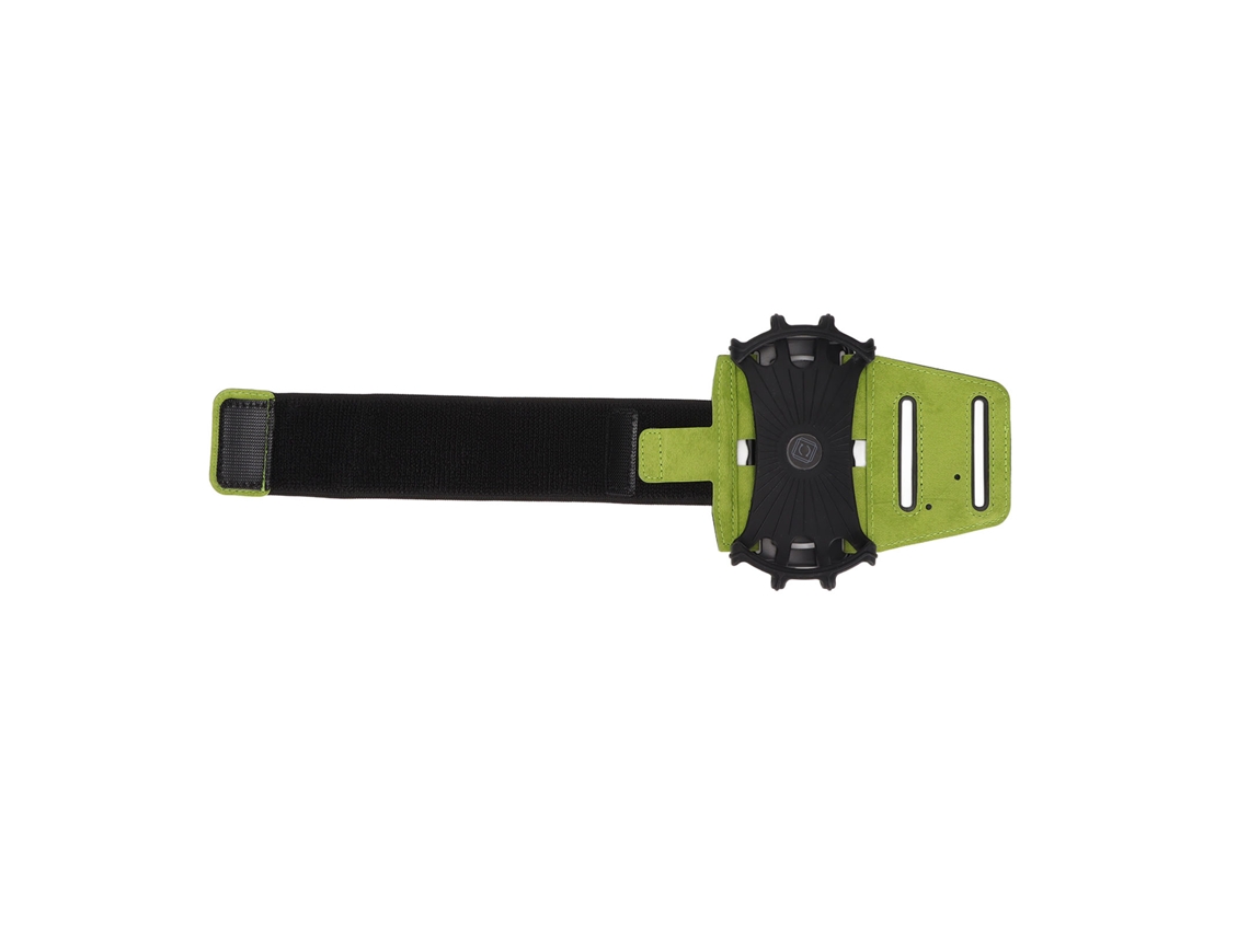 Braçadeira Giratória 360° Para Celular Com Compartimento Para Fone De Ouvido E Cabo De Dados, Modelo Grande Para Jovens, Verde.