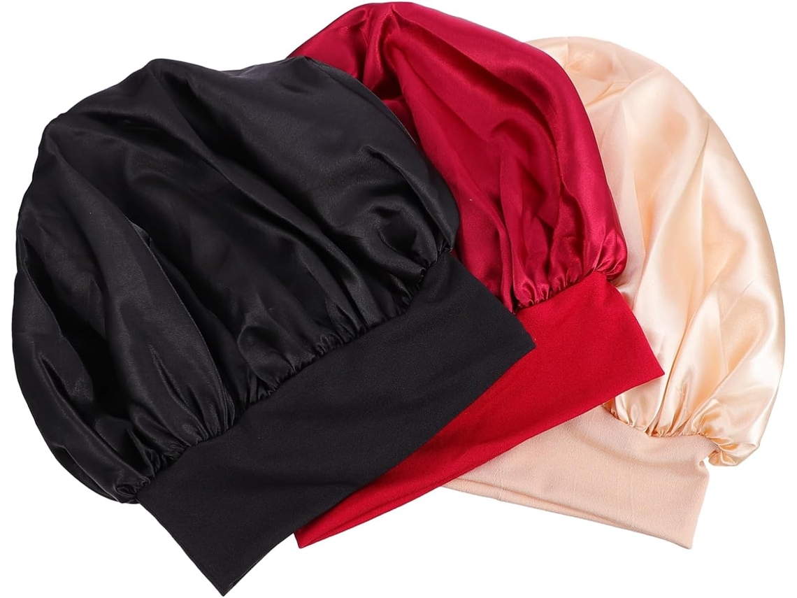 Conjunto De 9 Peças De Toucas De Cetim Ajustáveis Com Fivela Para Crianças, Ideais Para Quimioterapia.