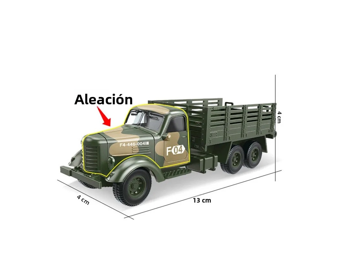 Carrinho De Brinquedo Militar Infantil Em Metal, Escala 1:50.