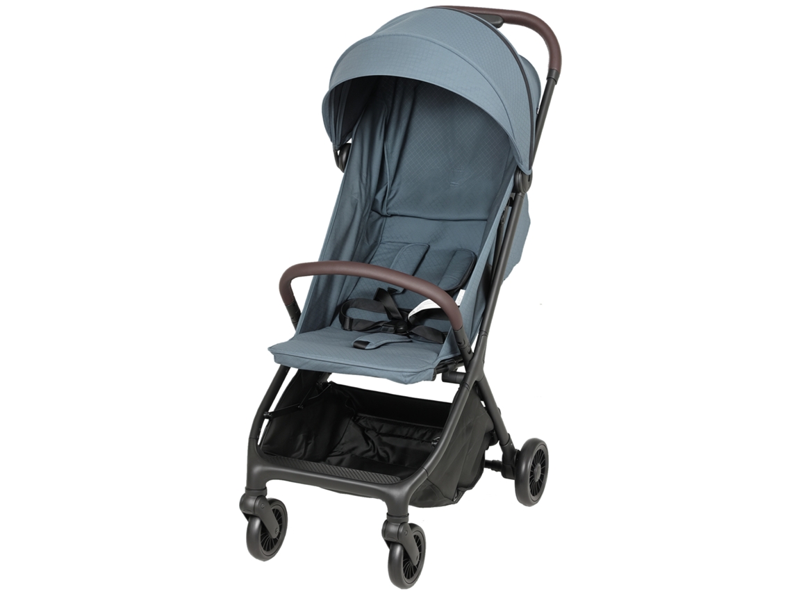 Carrinho De Bebé Com Capota Ajustável E Bolsa Porta-objetos, 87x50x103 Cm, Azul E Preto