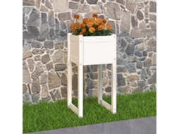 Vidaxl Vaso/floreira 40x40x81 Cm Pinho Maciço Branco