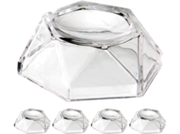 Conjunto De 5-suportes Esféricos Em Acrílico Transparente, Base Grande Em Cristal Acrílico 7, 5x7, 5x2, 5cm, Estáveis E