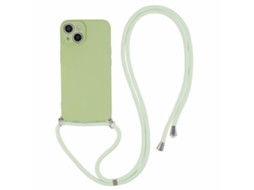 Correia Casa Emborrachado Matchá Para Iphone 15 Pele Sintética Verde