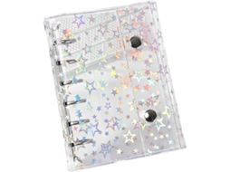 Camada protetora transparente para arquivo com estampa de estrela, Duplo feito com Trava e design holográfico.