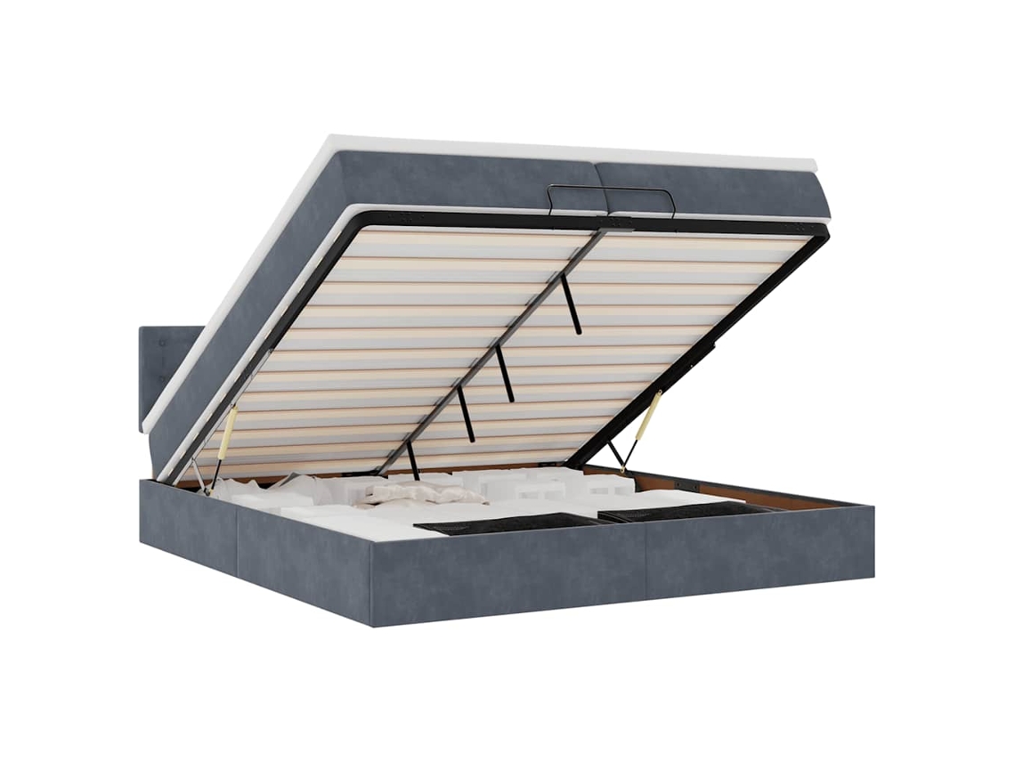 Ottoman Bed Frame, Ottoman Bed Frames Vidaxl Cinzeto Veludo (200 X 200 Cm)