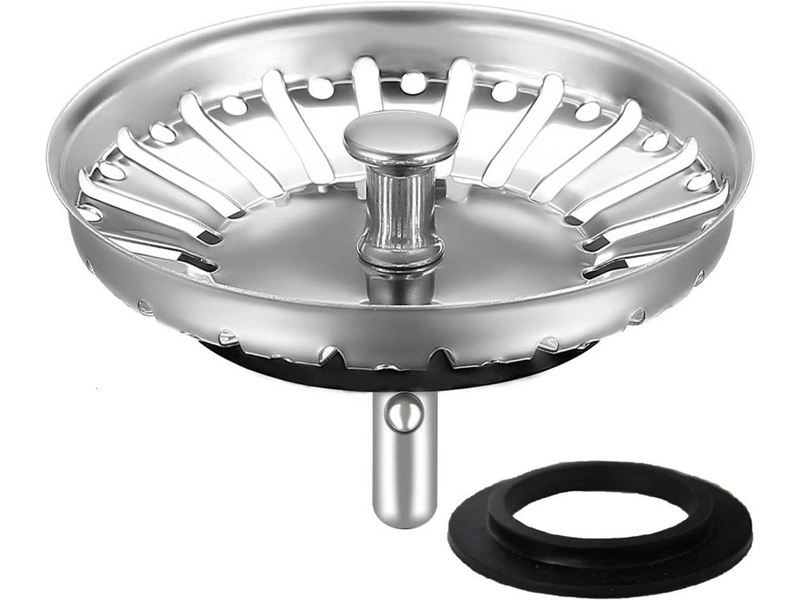 Ralo De Pia Em Aço Inoxidável De 84 Mm Com Tampa Que Evita Entupimentos E Proporciona Escoamento Rápido, Para Pias E, Vedações Extras Inclusas