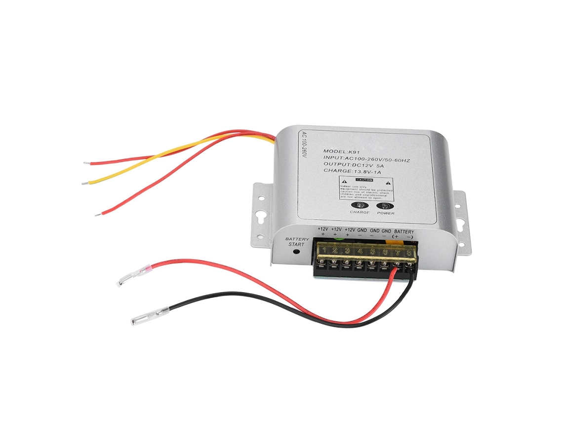 Fuente de Alimentación Conmutada de 12 V Y 5 a para Monitores de Cctv Con Protección Contra Sobrecorriente Y Sobretensión.
