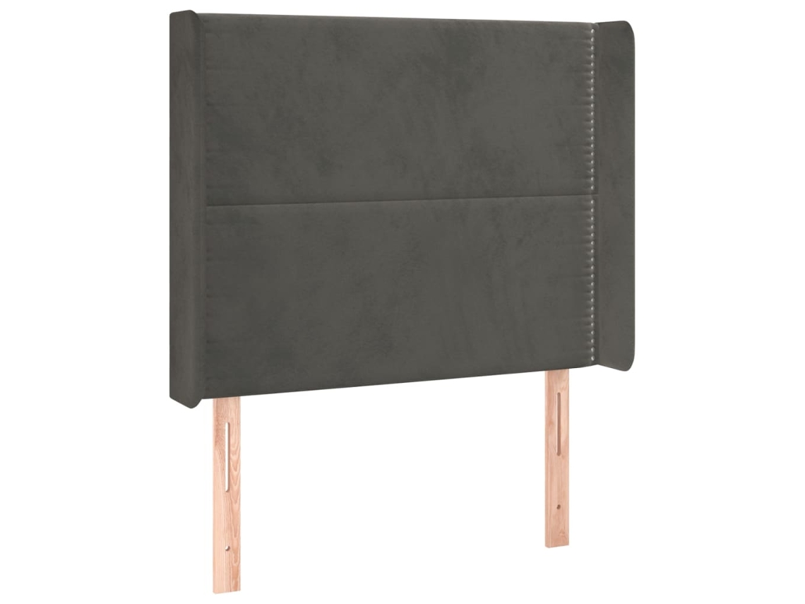 Cabeceira de Cama com Abas Veludo Cinzento Escuro MAISON EXCLUSIVE (83x16x118 cm)