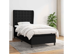 Vidaxl Cama Com Molas/colchão 90x190 Cm Tecido Preto